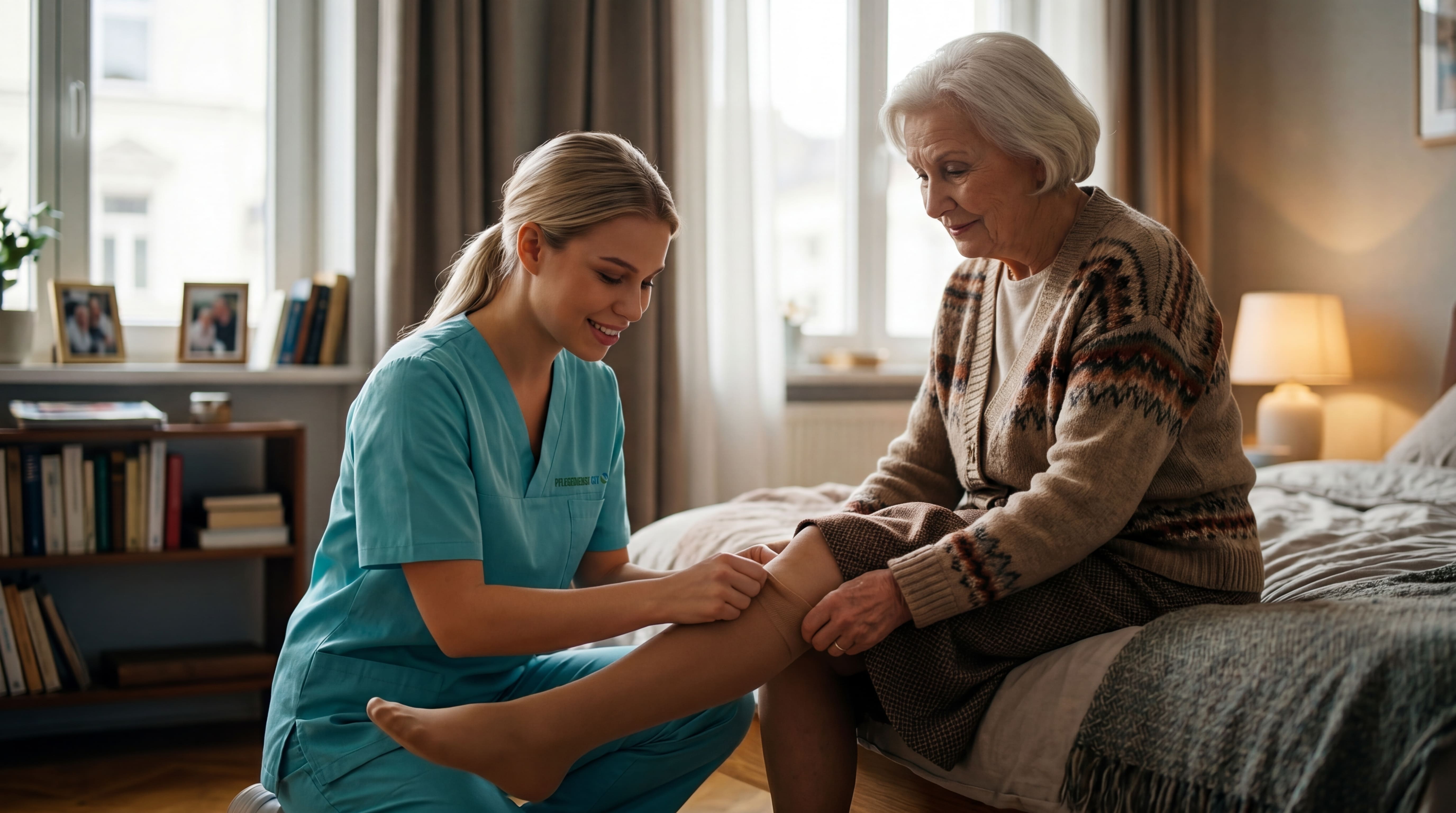 Kompressionsstrümpfe auf ärztliche Verordnung: Hilfe zu Hause